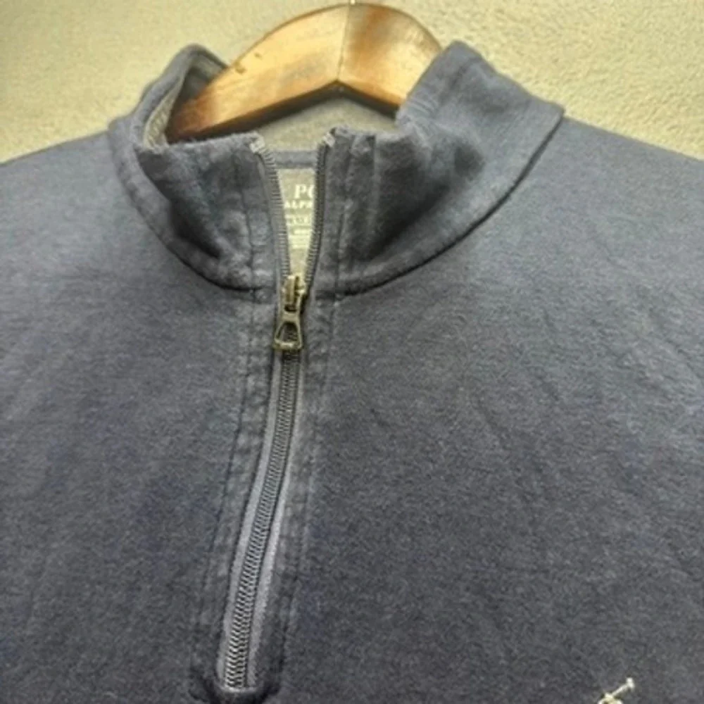 Polo Ralph Lauren Quarter Zip Pullover Sweater Regular Fit L Blue Pony Preppy